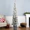 7ft. Pre-Lit Snowy Methow Pencil Artificial Christmas Entrance Tree, Warm White LED Lights